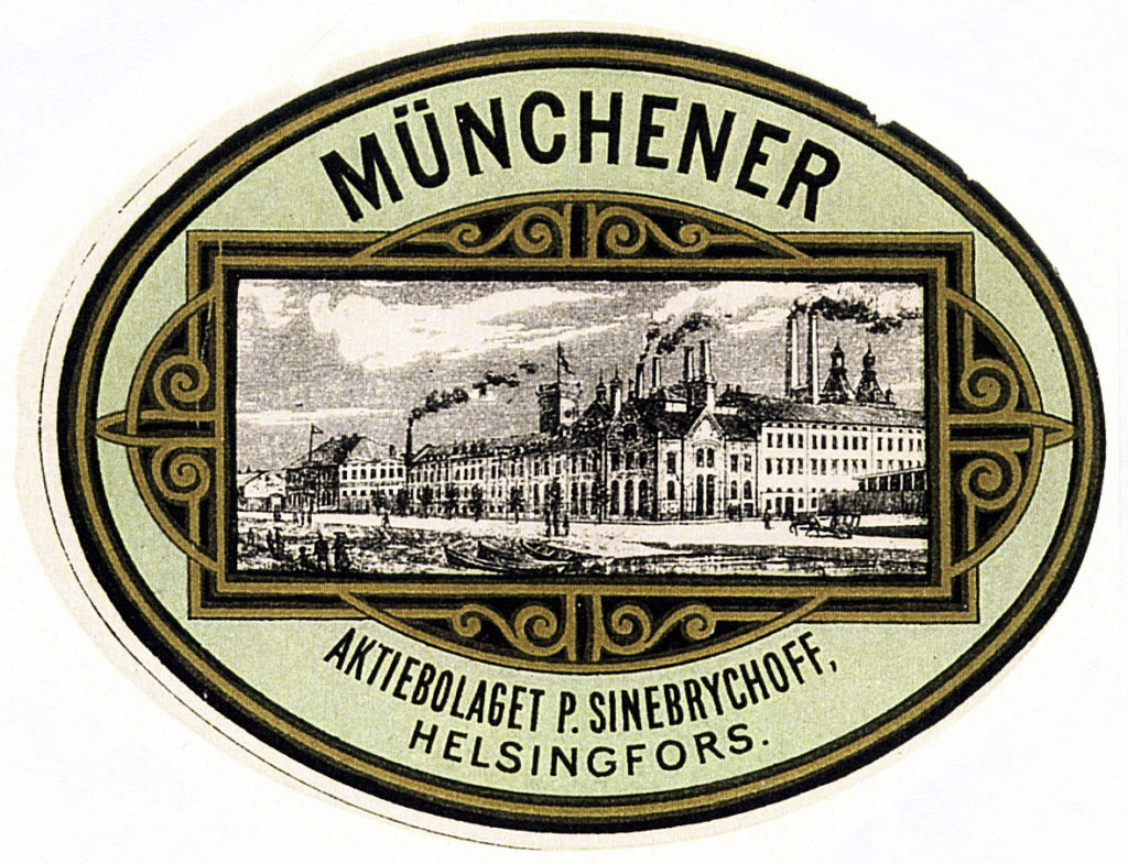 Label of Sinebrychoff’s Münchener beer, 1880s